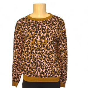 J.Crew Leopard Print Merino Wool Blend Sweater – Size Small